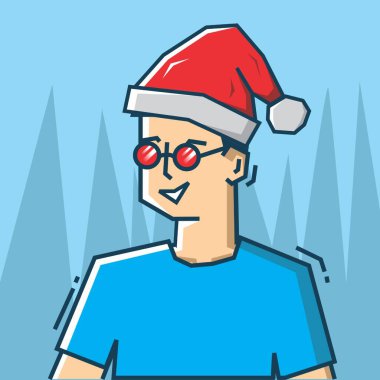 Sert sanat stili tasarımı ile kare yüz Karakteri