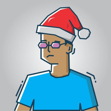 Sert sanat stili tasarımı ile kare yüz Karakteri