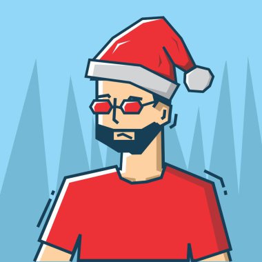 Sert sanat stili tasarımı ile kare yüz Karakteri