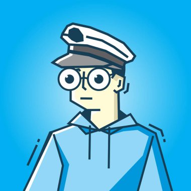 Sert sanat stili tasarımı ile kare yüz Karakteri