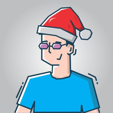 Sert sanat stili tasarımı ile kare yüz Karakteri