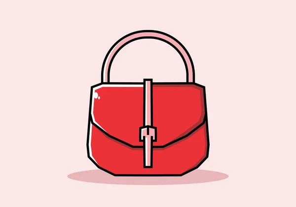 Rote Farbe Der Frau Tasche Illustration Design — Stockvektor