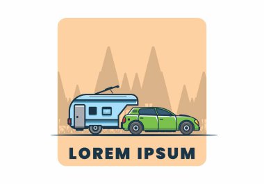 Ek çekiş kutusu çizimi olan araba