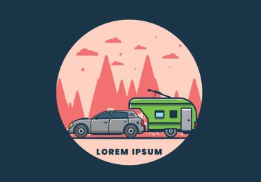 Ek çekiş kutusu çizimi olan araba