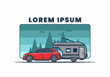 Ek çekiş kutusu çizimi olan araba