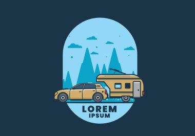 Ek çekiş kutusu çizimi olan araba