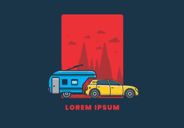 Ek çekiş kutusu çizimi olan araba