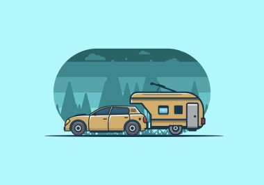 Ek çekiş kutusu çizimi olan araba