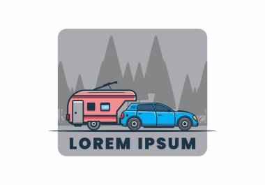 Ek çekiş kutusu çizimi olan araba