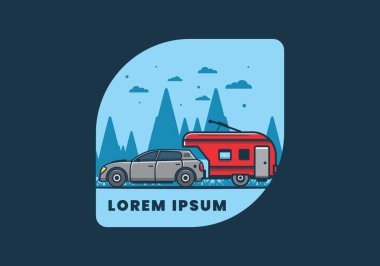 Ek çekiş kutusu çizimi olan araba