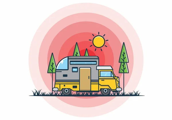 Benutzerdefinierte Wohnmobil Auto Wohnung Illustration Design — Stockvektor