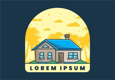 Renkli basit rüya evi düz çizim tasarımı