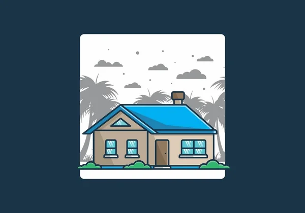 Colorido Simple Sueño Casa Plana Ilustración Diseño — Vector de stock