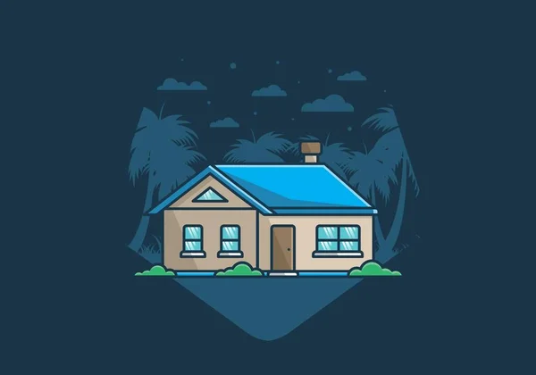 Színes Egyszerű Álom Ház Lakás Illusztráció Tervezés — Stock Vector
