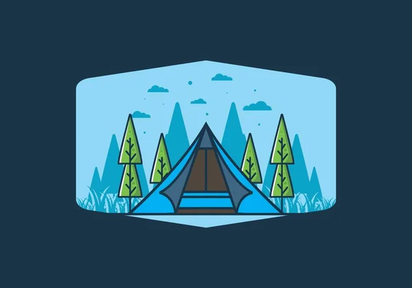 Tente Triangulaire Camping Illustration Plate Design — Image vectorielle