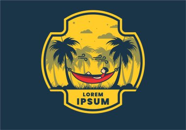 Hamak düz çizim tasarımında rahatla