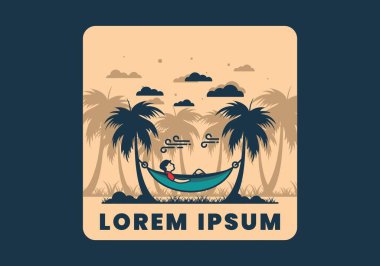 Hamak düz çizim tasarımında rahatla