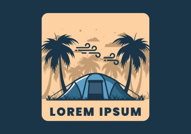 Hindistan cevizi ağaçlarının altında çadırda kalın.