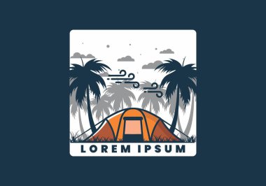 Hindistan cevizi ağaçlarının altında çadırda kalın.