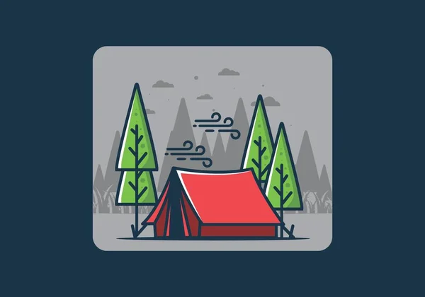 Grande Tente Camping Illustration Pins — Image vectorielle