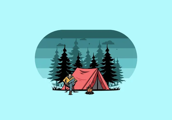 Relax Front Tent Illustration Design — Image vectorielle