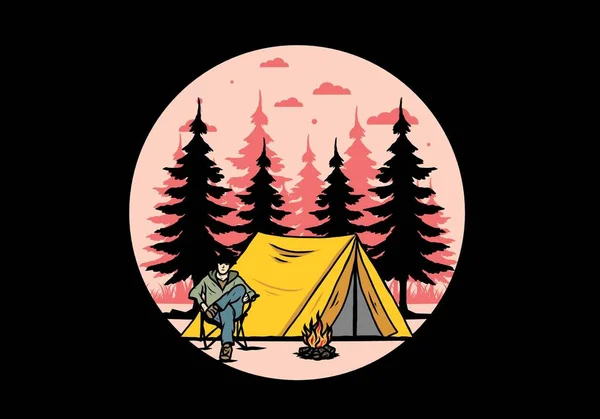 Relax Front Tent Illustration Design — Image vectorielle