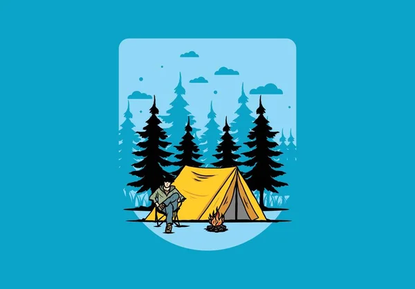 Relax Front Tent Illustration Design — 스톡 벡터