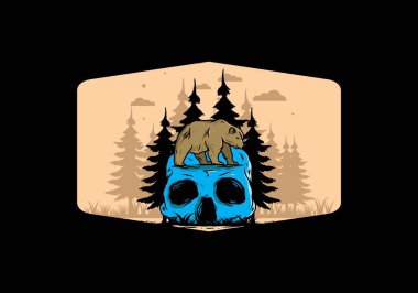 Kafatasının üstünde yürüyen koca bir ayı tasarımı