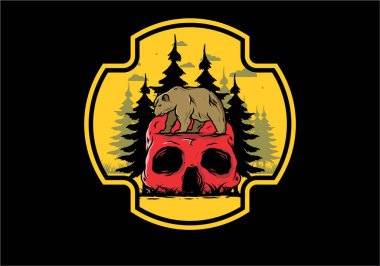 Kafatasının üstünde yürüyen koca bir ayı tasarımı