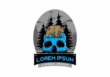 Kafatasının üstünde yürüyen koca bir ayı tasarımı