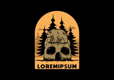 Kafatasının üstünde yürüyen koca bir ayı tasarımı