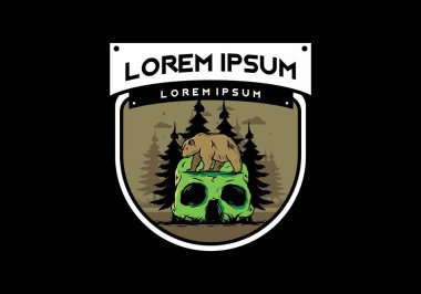 Kafatasının üstünde yürüyen koca bir ayı tasarımı