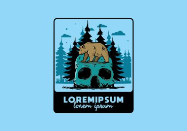 Kafatasının üstünde yürüyen koca bir ayı tasarımı