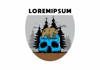 Kafatasının üstünde yürüyen koca bir ayı tasarımı