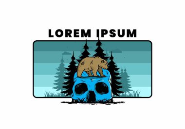 Kafatasının üstünde yürüyen koca bir ayı tasarımı