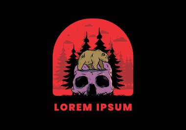 Kafatasının üstünde yürüyen koca bir ayı tasarımı