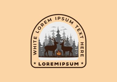 Birkaç geyik ve ateş tasarımı