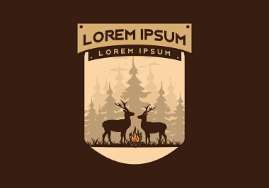 Birkaç geyik ve ateş tasarımı