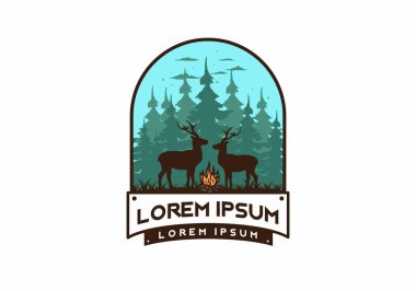 Birkaç geyik ve ateş tasarımı