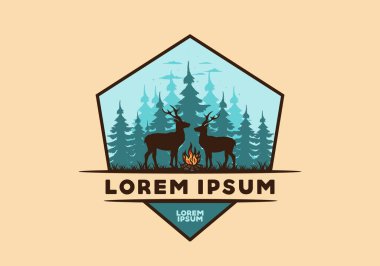 Birkaç geyik ve ateş tasarımı