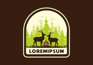 Birkaç geyik ve ateş tasarımı