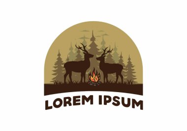 Birkaç geyik ve ateş tasarımı