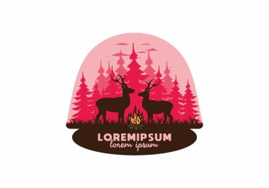 Birkaç geyik ve ateş tasarımı