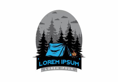 Şenlik ateşi tasarımı ile gece yarısı kampı