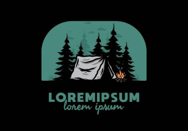 Şenlik ateşi tasarımı ile gece yarısı kampı