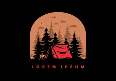 Şenlik ateşi tasarımı ile gece yarısı kampı