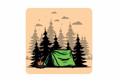 Şenlik ateşi tasarımı ile gece yarısı kampı