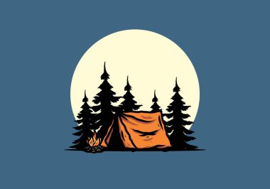 Şenlik ateşi tasarımı ile gece yarısı kampı