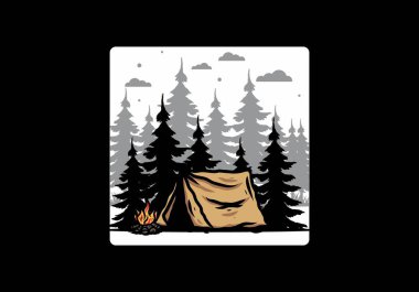 Şenlik ateşi tasarımı ile gece yarısı kampı