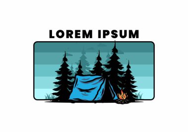 Şenlik ateşi tasarımı ile gece yarısı kampı